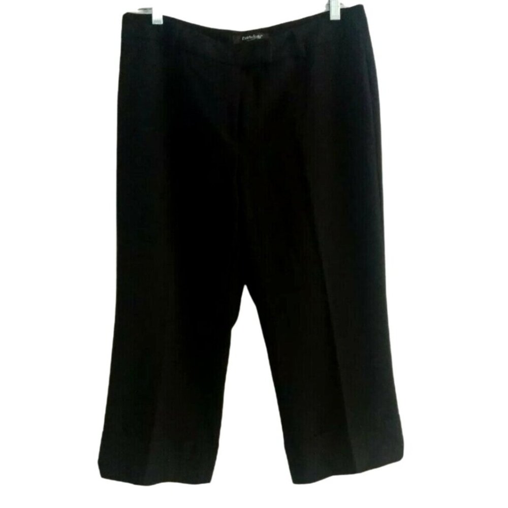 Dressy Black Capri Pants Sz 8 Pantology Cropped Cuffed Hem Summer Coastal Career